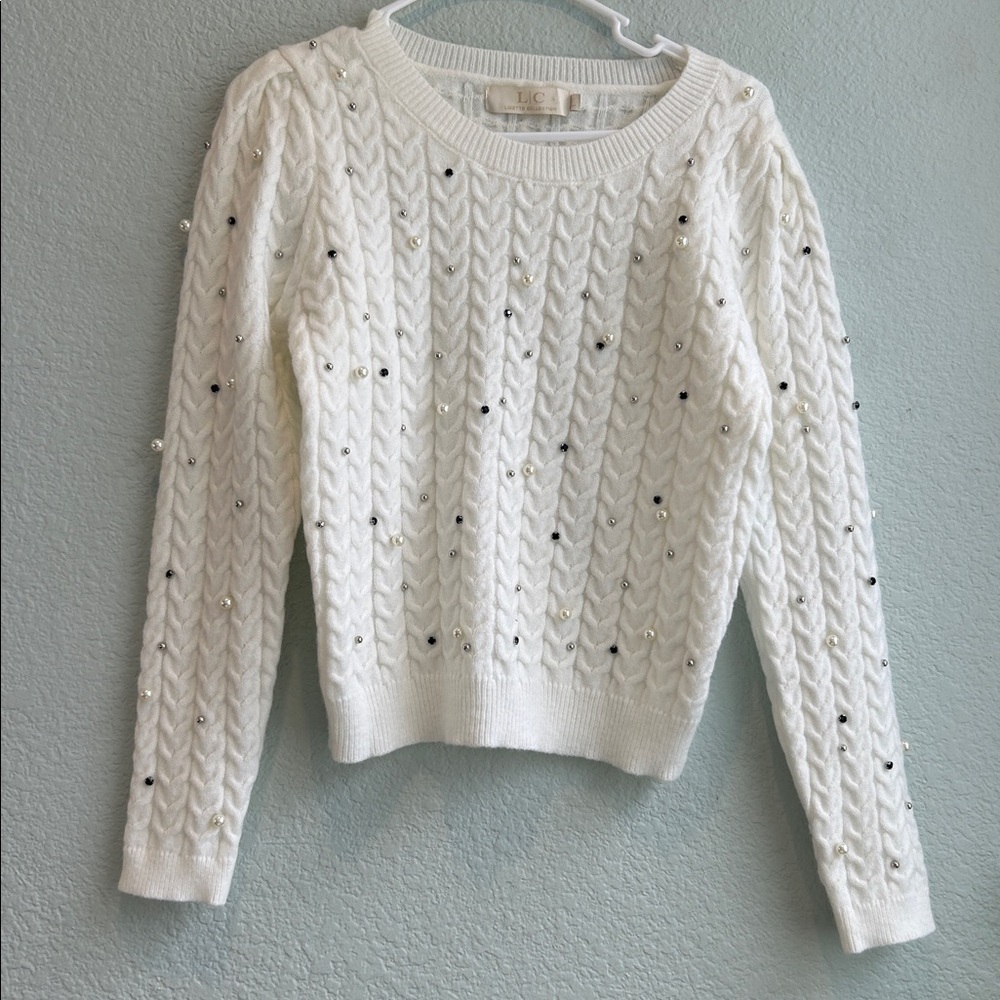 Lizette Collection Pink Pearl Sweater Size XL NWT